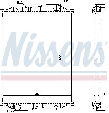 Nissens 69600A - Радіатор, охолодження двигуна autocars.com.ua