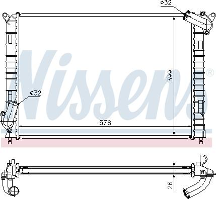 Nissens 69701A - Радіатор, охолодження двигуна autocars.com.ua