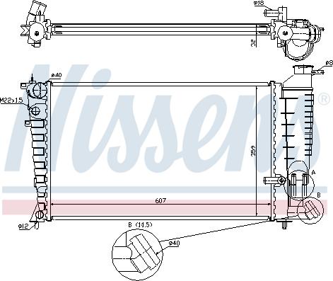 Nissens 697136 - Радіатор, охолодження двигуна autocars.com.ua