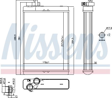 Nissens 70231 - Теплообменник, отопление салона avtokuzovplus.com.ua