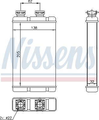 Nissens 70513 - Теплообменник, отопление салона avtokuzovplus.com.ua