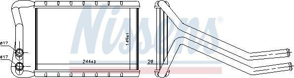 Nissens 707073 - Теплообменник, отопление салона avtokuzovplus.com.ua