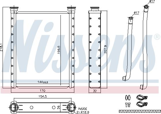 Nissens 707172 - Теплообмінник, опалення салону autocars.com.ua