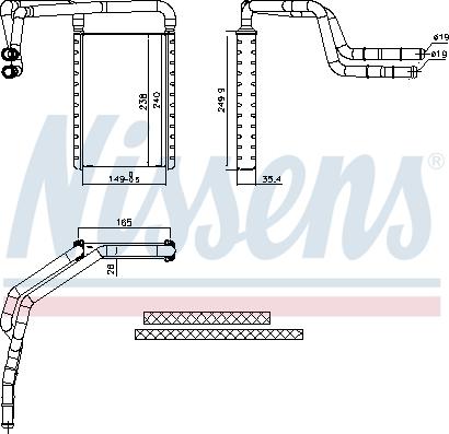 Nissens 707182 - Теплообменник, отопление салона avtokuzovplus.com.ua