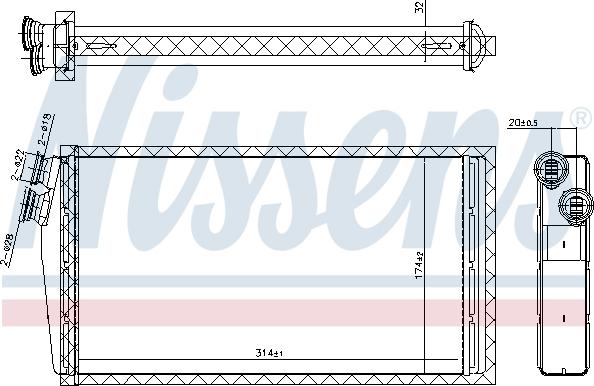 Nissens 707206 - Теплообменник, отопление салона avtokuzovplus.com.ua