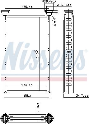 Nissens 707209 - Теплообмінник, опалення салону autocars.com.ua