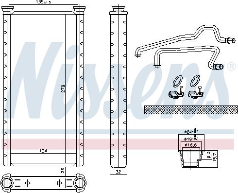 Nissens 707221 - Радіатор опалювача салону autocars.com.ua