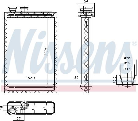 Nissens 707224 - Теплообменник, отопление салона avtokuzovplus.com.ua