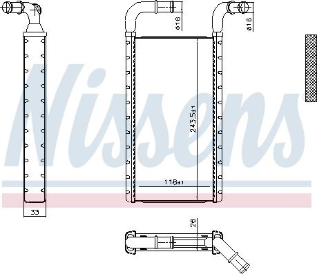 Nissens 707241 - Теплообмінник, опалення салону autocars.com.ua