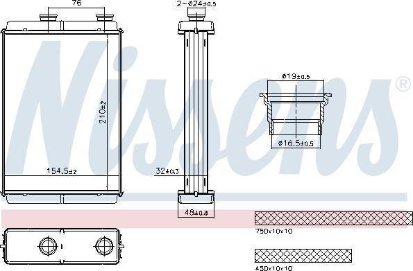 Nissens 707285 - Теплообмінник, опалення салону autocars.com.ua