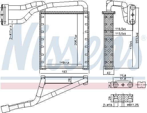 Nissens 707306 - Теплообменник, отопление салона avtokuzovplus.com.ua