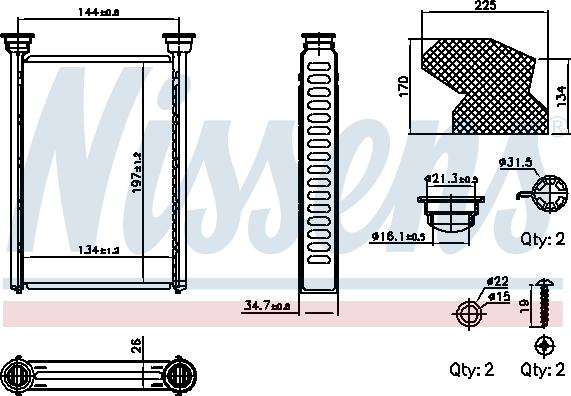 Nissens 707309 - Теплообменник, отопление салона avtokuzovplus.com.ua