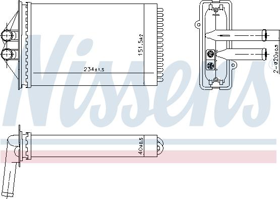 Nissens 707350 - Теплообмінник, опалення салону autocars.com.ua