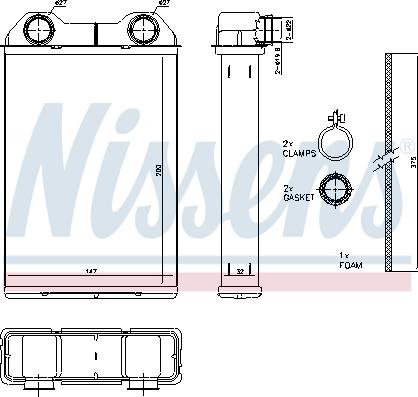 Nissens 70808 - Радіатор опалення autocars.com.ua