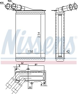 Nissens 71147 - Теплообменник, отопление салона avtokuzovplus.com.ua