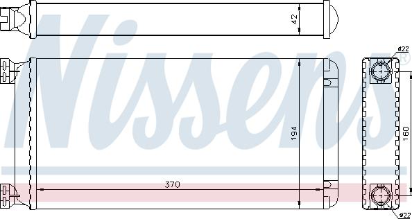 Nissens 71302 - Теплообменник, отопление салона avtokuzovplus.com.ua