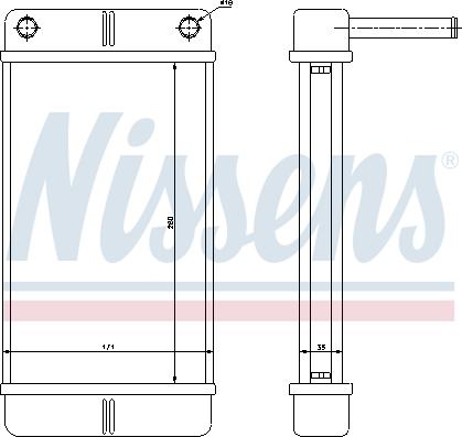 Nissens 71443 - Теплообмінник, опалення салону autocars.com.ua