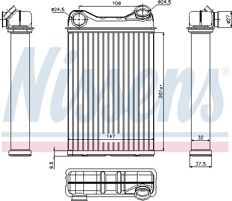 Nissens 71445 - Теплообмінник, опалення салону autocars.com.ua