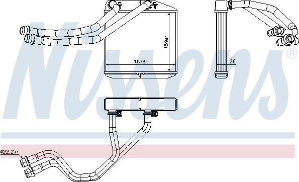 Nissens 71455 - Радіатор обігріву салона autocars.com.ua