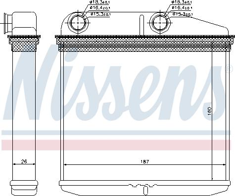 Nissens 71456 - Теплообмінник, опалення салону autocars.com.ua