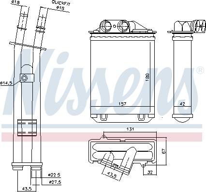 Nissens 71459 - Теплообменник, отопление салона avtokuzovplus.com.ua