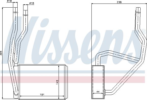 Nissens 71765 - Теплообмінник, опалення салону autocars.com.ua