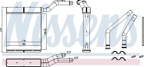 Nissens 71770 - Теплообменник, отопление салона avtokuzovplus.com.ua