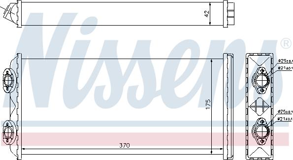 Nissens 71925 - Теплообмінник, опалення салону autocars.com.ua