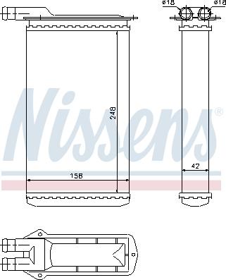 Nissens 71942 - Радіатор обігрівача ВАЗ 2108. 09. 099. <ТАВРІЯ> вир-во Nissens autocars.com.ua