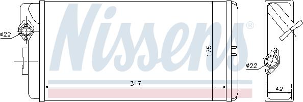 Nissens 72035 - Теплообмінник, опалення салону autocars.com.ua