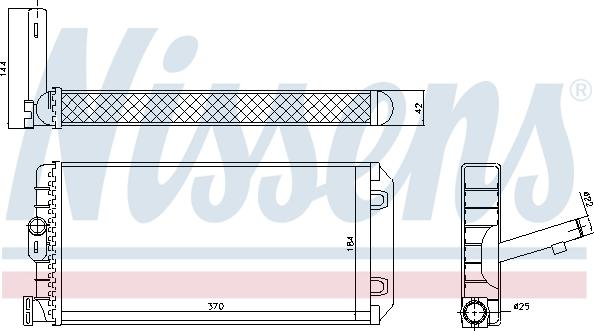 Nissens 72053 - Теплообмінник, опалення салону autocars.com.ua