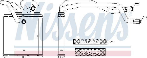 Nissens 72216 - Теплообменник, отопление салона avtokuzovplus.com.ua