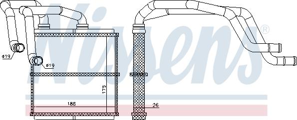 Nissens 72219 - Теплообменник, отопление салона avtokuzovplus.com.ua