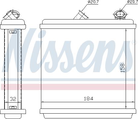 Nissens 72635 - Теплообмінник, опалення салону autocars.com.ua