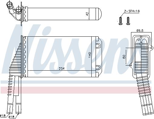 Nissens 72953 - Теплообмінник, опалення салону autocars.com.ua