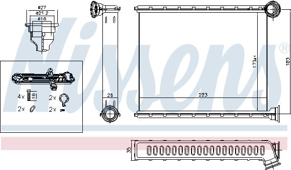 Nissens 72962 - Теплообмінник, опалення салону autocars.com.ua