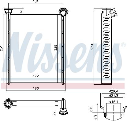 Nissens 72987 - Радіатор опалення autocars.com.ua