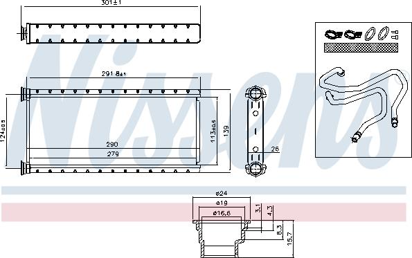 Nissens 73002 - Радіатор обігріву салона autocars.com.ua