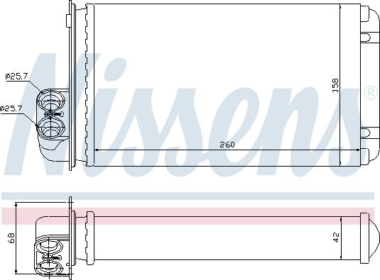 Nissens 73255 - Теплообменник, отопление салона avtokuzovplus.com.ua