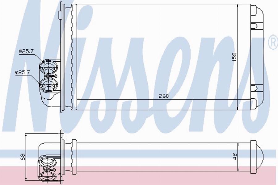 Nissens 73257 - Теплообмінник, опалення салону autocars.com.ua