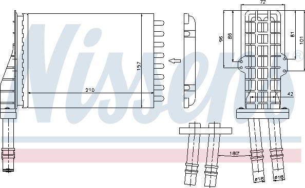 Nissens 73258 - Теплообмінник, опалення салону autocars.com.ua