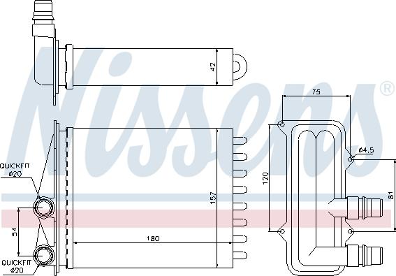 Nissens 73468 - Радіатор обігрівача RENAULT TRAFIC II 01- 1.9 dCi вир-во Nissens autocars.com.ua