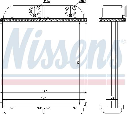 Nissens 73644 - Теплообменник, отопление салона avtokuzovplus.com.ua