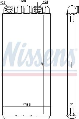 Nissens 73648 - Теплообмінник, опалення салону autocars.com.ua