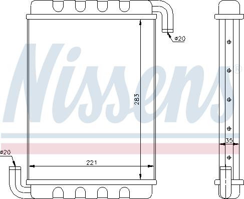 Nissens 75000 - Теплообмінник, опалення салону autocars.com.ua