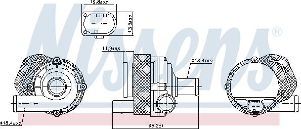 Nissens 831065 - Водяний насос autocars.com.ua