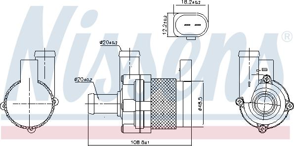 Nissens 831067 - Додатковий водяний насос autocars.com.ua