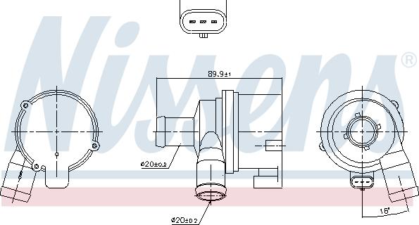 Nissens 831070 - Дополнительный водяной насос avtokuzovplus.com.ua