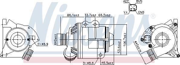 Nissens 831075 - Водяной насос avtokuzovplus.com.ua