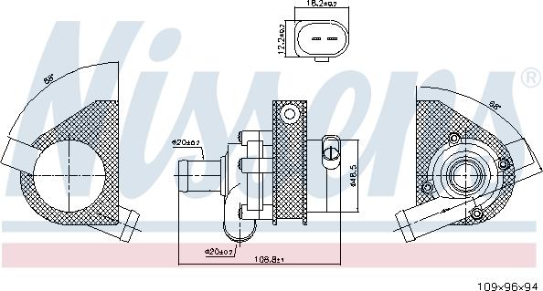 Nissens 831081 - Водяний насос autocars.com.ua